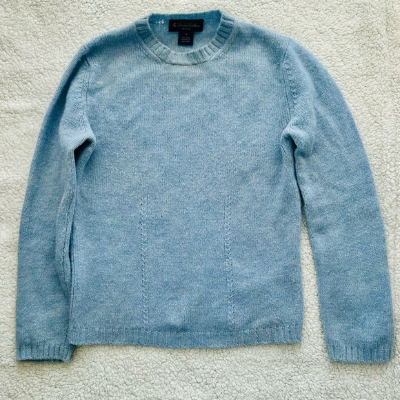 Vintage Brooks Brothers Light Blue Crewneck Sweater 100% Shetland Wool Womens XS - Picture 1 of 5